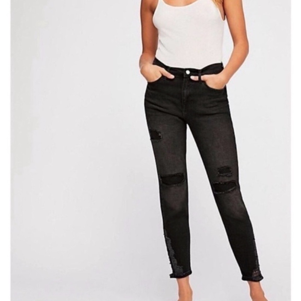 We The Free Charcoal Ripped Skinny Jeans